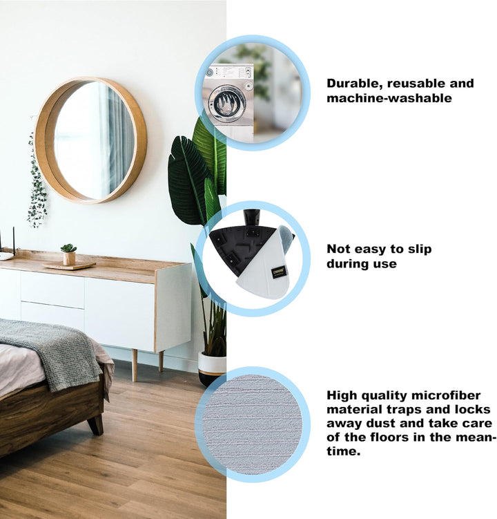 LTWHOME Ersatz Mikrofaser Mop Pads Passend für Dirt Devil 318022 M318 Vacuum Cleaner (6 Stück)
