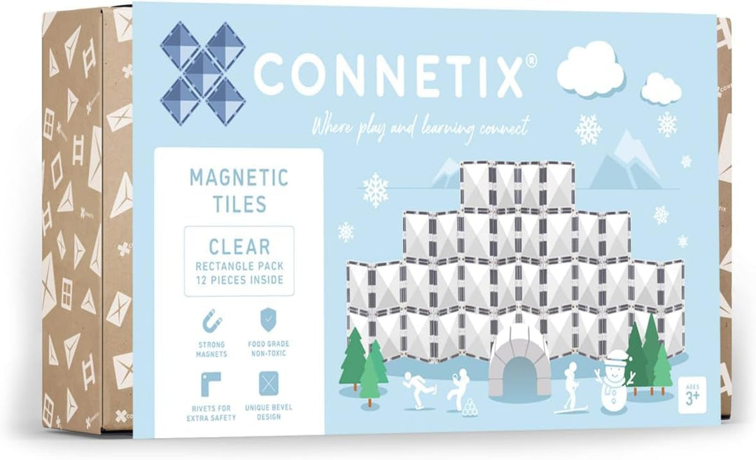 CONNETIX Magnetische Fliesen Klar Rechteckpackung, 12 Stück