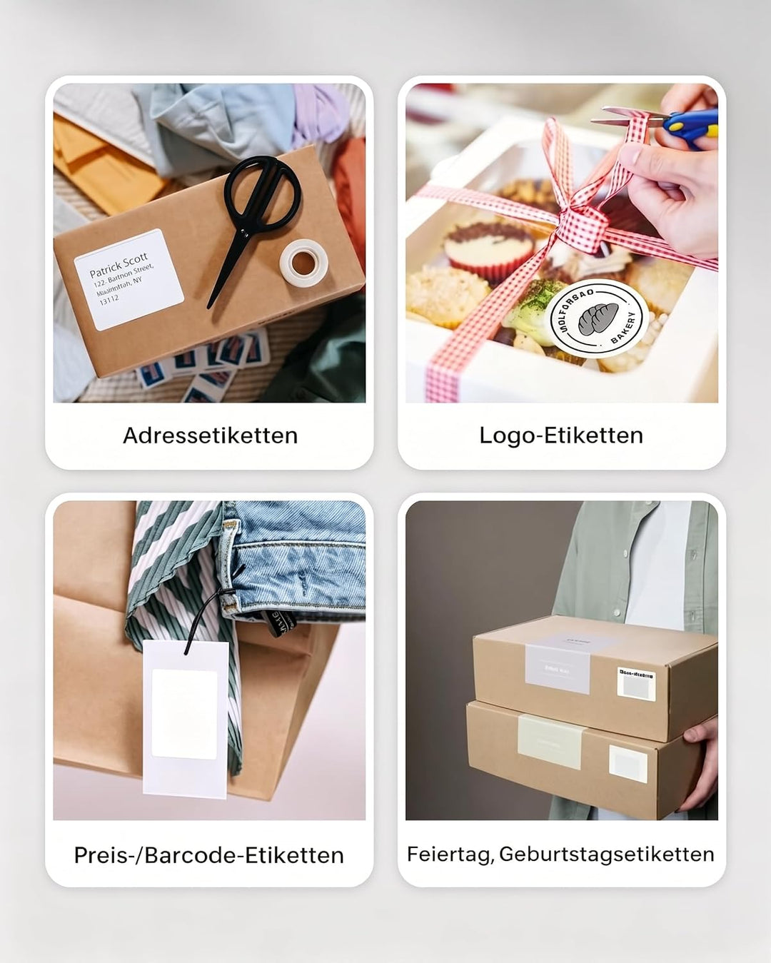 Phomemo M220 Etikettenmacher, Bluetooth-Etikettendrucker für Barcode, Adresse, Haus, Mailing, Kleinu