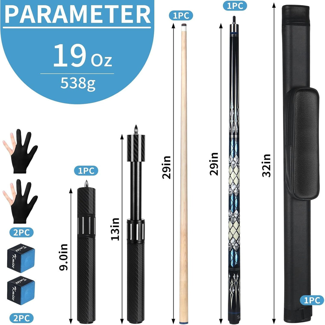 Kmise Professioneller Pool-Queue-Stick – 19 20 21 oz Queue-Sticks aus kanadischem Ahorn, Schaft mit