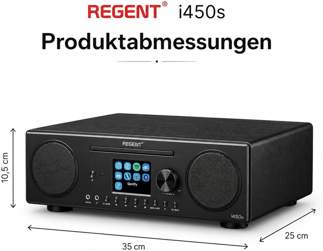 Ferguson Regent i450s CD-Player Internetradio mit Netzwerkfunktion, Spotify Connect, AUX, USB, Bluet
