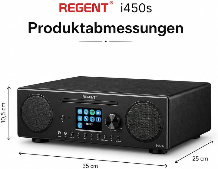 Ferguson Regent i450s CD-Player Internetradio mit Netzwerkfunktion, Spotify Connect, AUX, USB, Bluet