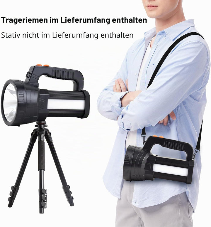 ERAY LED Taschenlampe 11000 lm, Handscheinwerfer LED Akku Wiederaufladbar 9600mAh Power Bank, IPX4 W