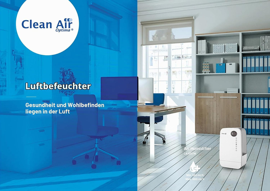 Luftbefeuchter mit Ionisator und Aromatherapie - Clean Air Optima CA-607W Smart - Befeuchtungsleistu