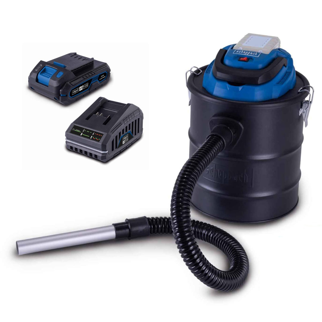 Scheppach Akku Aschesauger C-AVC15-X | 10kPa Saugleistung | 15L Behältervolumen | 1m Schlauchlänge |