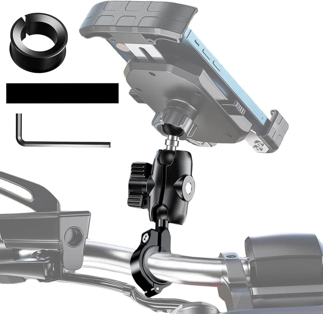 90mm RAM Doppelsteckdose Arm + 25 mm/1'' auf 17 mm Kugeladapter Type B + Lenker Halterung 2,2-2,5-3,