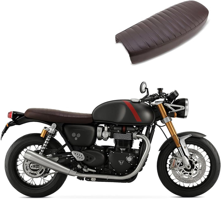 Sitzbank kompatibel für Cafe-Racer + Scrambler Umbau Craftride SL5 Flat dunkel braun