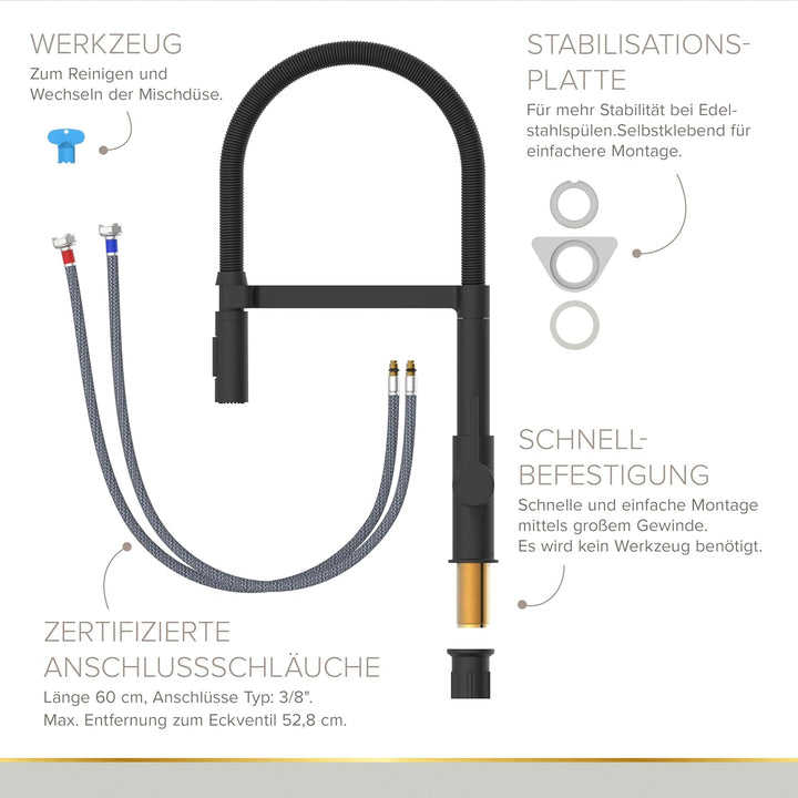 LENZ 46070551 ALUNA Spültischarmatur, schwarz