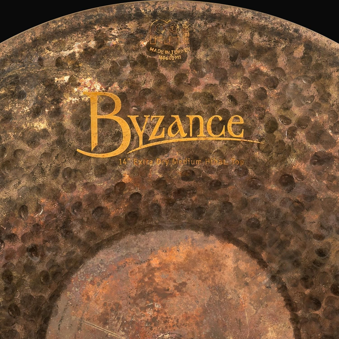 Meinl Cymbals Byzance Extra Dry Hihat Medium 14 Zoll (Video) Schlagzeug Becken (35,56cm) B20 Bronze,