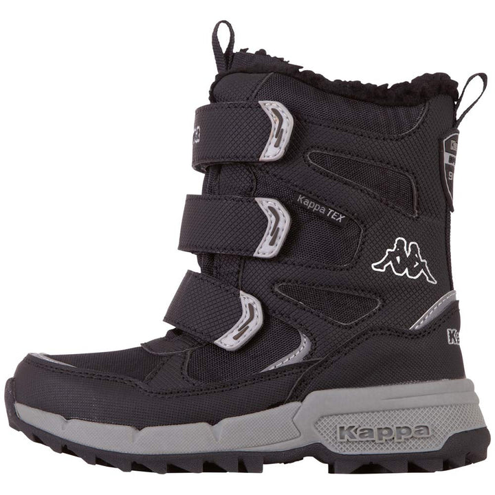 Kappa Unisex Kinder Stiefel Winterschuh gefüttert Schwarz 260902K 25 EU 1115 Black Silver, 25 EU 111