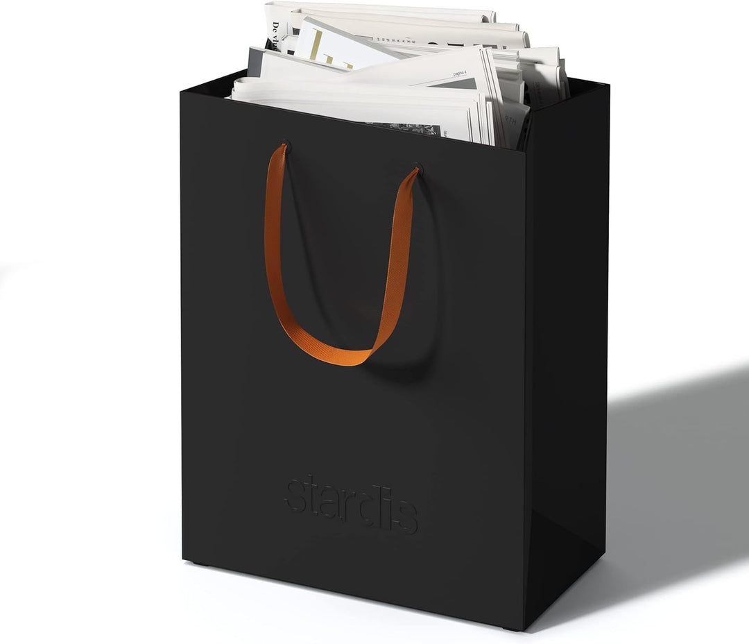 stardis binbox Design Papierkorb eckig stylischer Papiereimer mit Tragegriffen für Büro Office Kunst