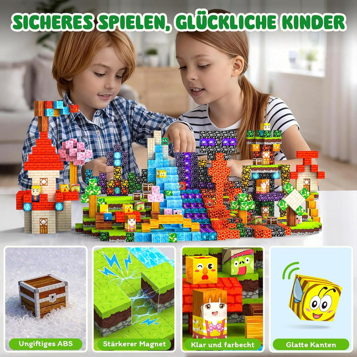 Magnetische Bausteine 100 PCS 2CM Magnetbausteine für Kinder ab 3 Jahre Blocks, Montessori Spielzeug