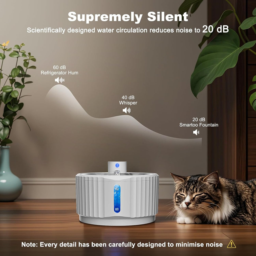 Katzenbrunnen, 2.8L Trinkbrunnen für Katze Kabellos, 4000mAh katzentrinkbrunnen mit bewegungsmelder,