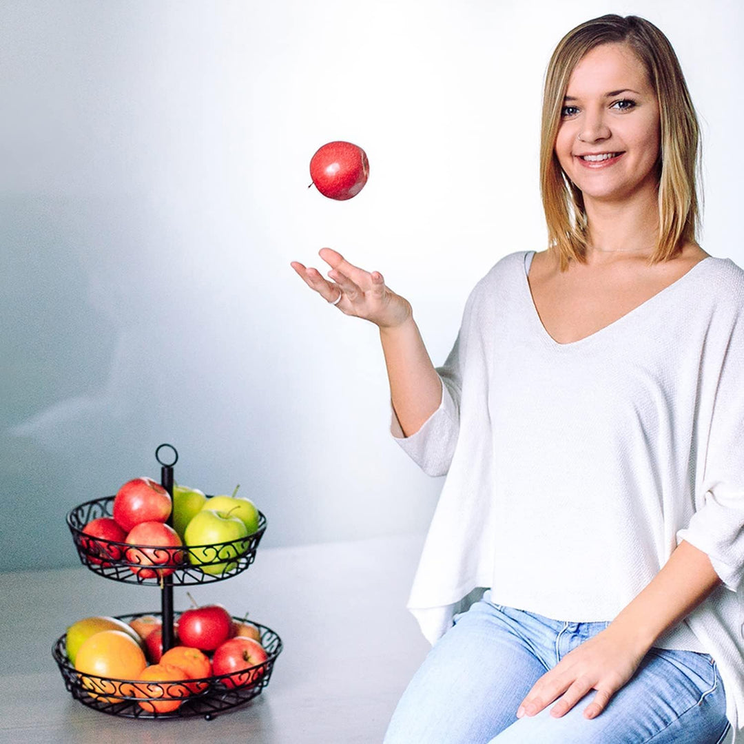 Chefarone Obst Etagere 30 cm - Obstschale für mehr Platz auf der Arbeitsplatte - Etageren mit Obstsc
