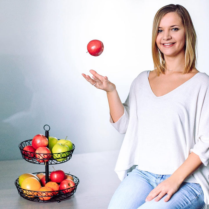 Chefarone Obst Etagere 30 cm - Obstschale für mehr Platz auf der Arbeitsplatte - Etageren mit Obstsc