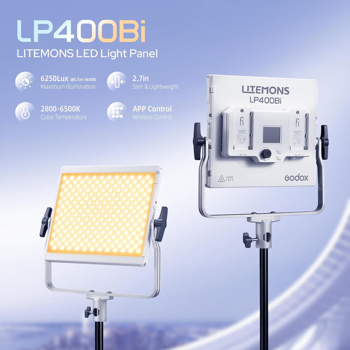 GODOX LITEMONS LP400Bi LED Video Light, Fotografie Zubehör, CCT Zweifarbige Temperatur 2800K-6500K 3