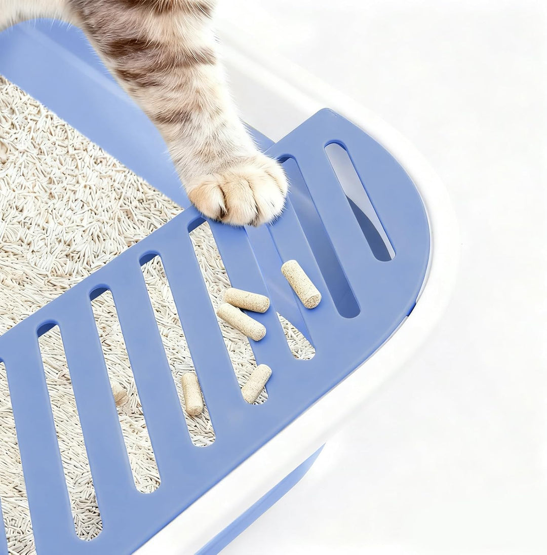 Katzenklo Reisetoilette Faltbare Flache, Katzentoilette Niedrig Einstieg | Blau Katzenklo Kätzchen m