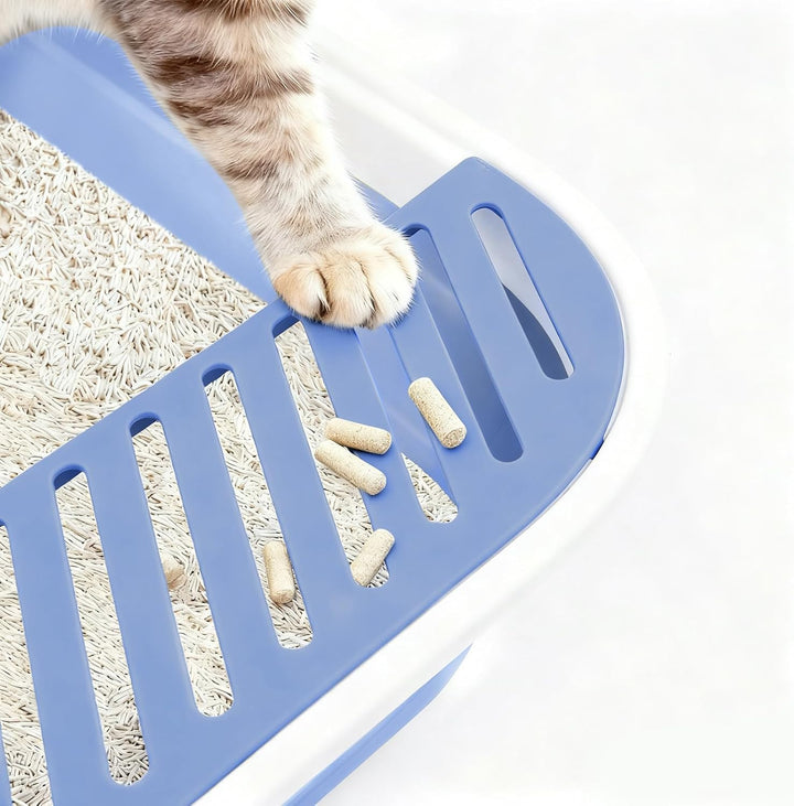 Katzenklo Reisetoilette Faltbare Flache, Katzentoilette Niedrig Einstieg | Blau Katzenklo Kätzchen m