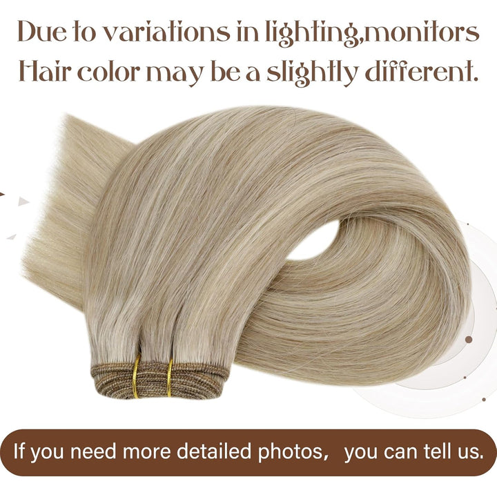 Hetto Extensions Tressen Echthaar Blond Highlight Tressen Extensions Echthaar Remy Extensions Tresse