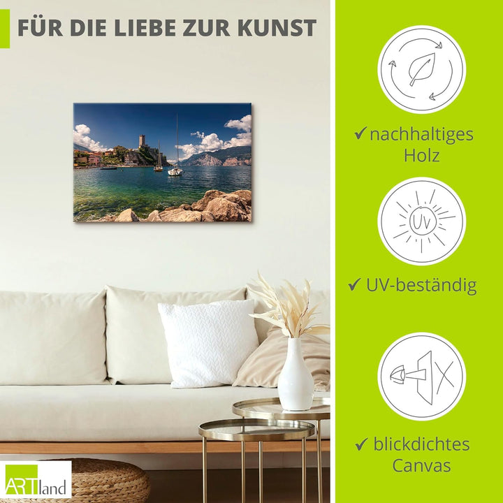 ARTland Leinwandbilder Wandbild Bild auf Leinwand 90x60 cm Wanddeko Mediterran Landschaften Idyll Bu