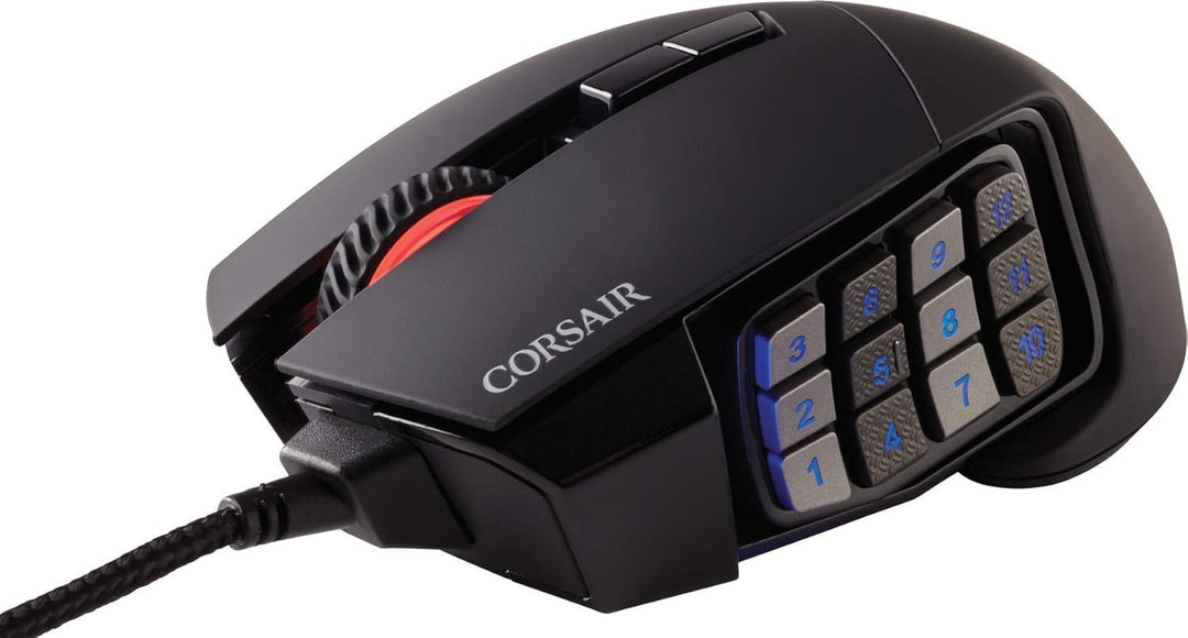 CORSAIR SCIMITAR RGB ELITE Kabelgebundene MOBA/MMO Gaming-Maus - 18.000 DPI - 17 programmierbare Tas