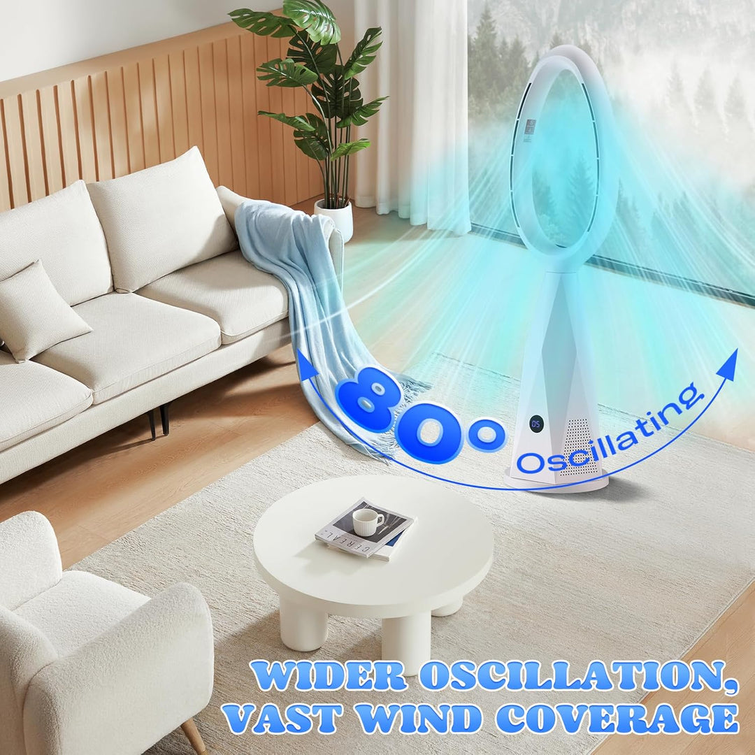 Moongiantgo 46" 2-in-1 lüfterloser Turmventilator & Heizgerät mit Fernbedienung & HEPA-Filter - 10 G