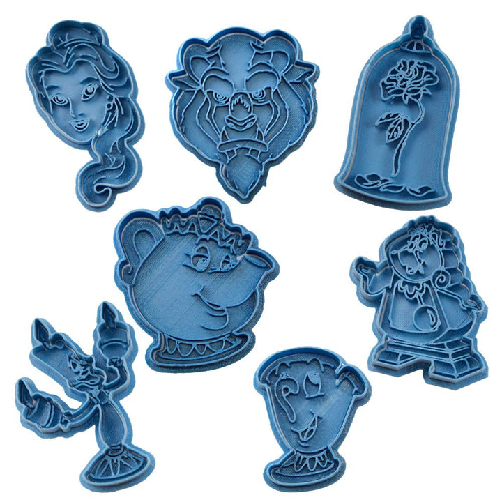 Cuticuter Bella Y Bestia Pack Ausstechform, Blau, 16 x 14 x 1.5 cm, 7 Stück