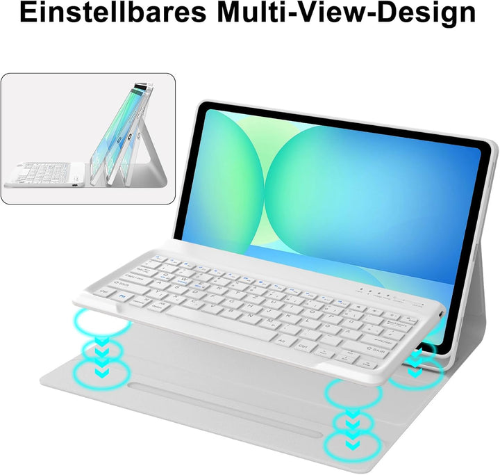 IVEOPPE Hülle mit Tastatur für Samsung Galaxy Tab S10 FE+ 13.1 Zoll, Deutsches QWERTZ-Layout, Tastat