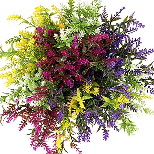 WILLBOND 12 Künstliche Lavendel Blumen Draussen Lavendel Kunstblumen für Künstliches Grün UV Beständ