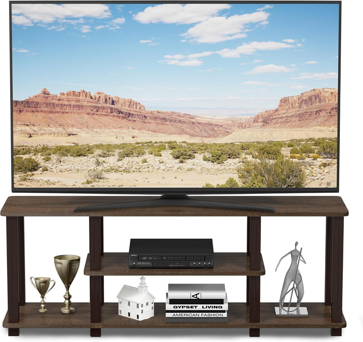 Furinno Entertainment/TV-Regal mit unterschiedlichen Ablageflächen, Walnuss/Braun, 29.72 x 111.25 x
