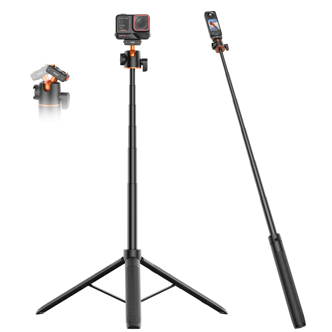 VRIG 140cm Selfie Stick Stativ für Insta 360 Ace Pro 2/ X5/ X4 Air, AC-104 | Magnetischer Schnellwec