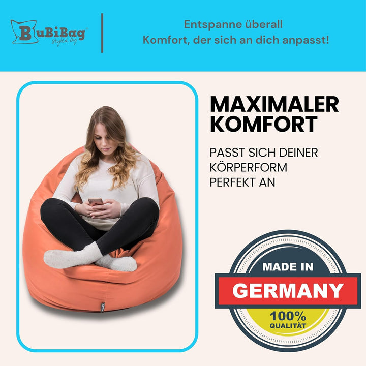 BuBiBag 2in1 Sitzsack L - XXL mit Füllung für Kinder &amp; Erwachsene, Gaming Beanbag &amp; Bodenkissen für