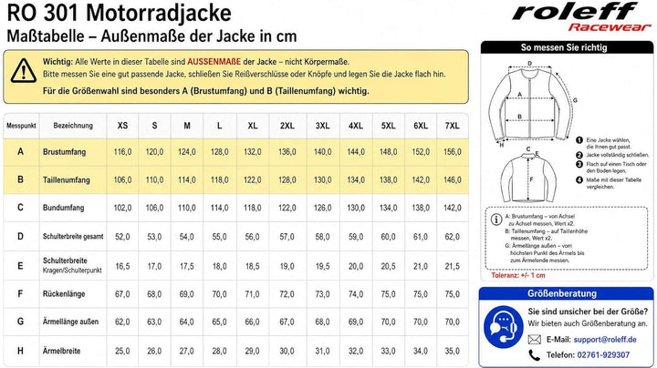 ROLEFF RACEWEAR Motorradjacke Riga, Schwarz, Grösse M