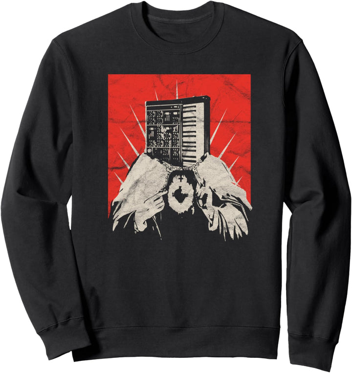 Analog Vintage Synth Jesus Christus ADSR God Producer Nerd Sweatshirt