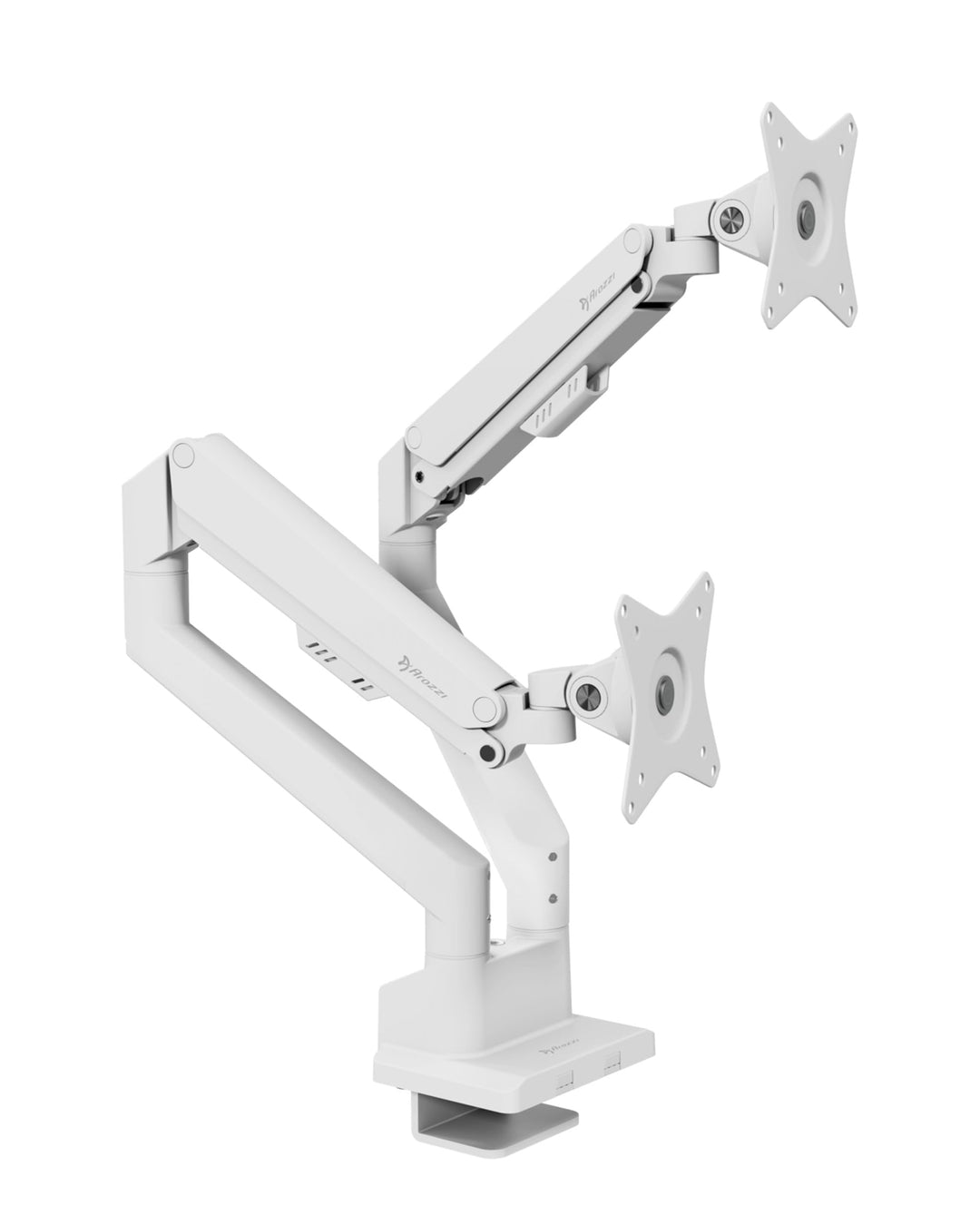 Arozzi Alzare Neo Duo Monitorarm mit Gasfeder - 2 Arme, für 43–86 cm Monitore, VESA 75/100, 360° dre