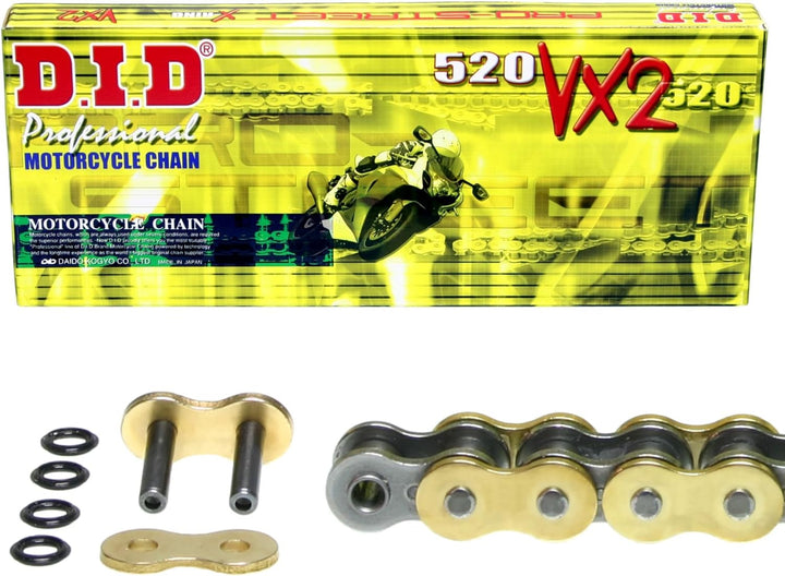 Kettensatz NX 250 1988-1995, MD21, MD25, DID X-Ring extra verstärkt gold