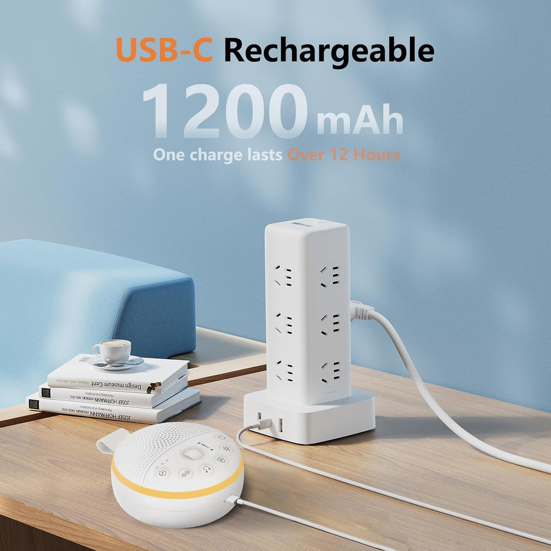 White Noise Machine Baby, USB Aufladbar Einschlafhilfe Babys, Weisses Rauschen Sound Machine mit 21