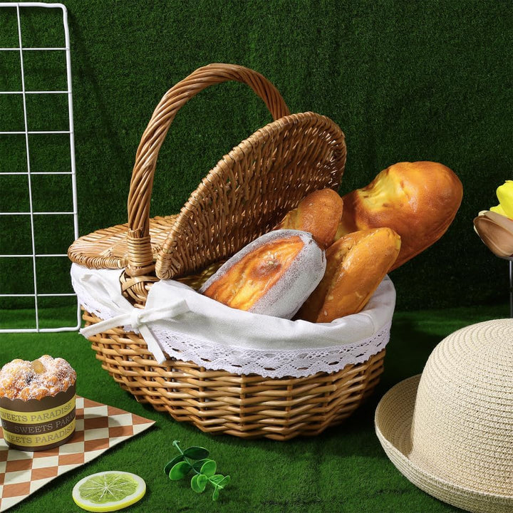 Toddmomy 1 Stück Weiden-Picknickkorb Mit Deckel Und Griff Leere Picknickkörbe Im Vintage-Stil Für Pi