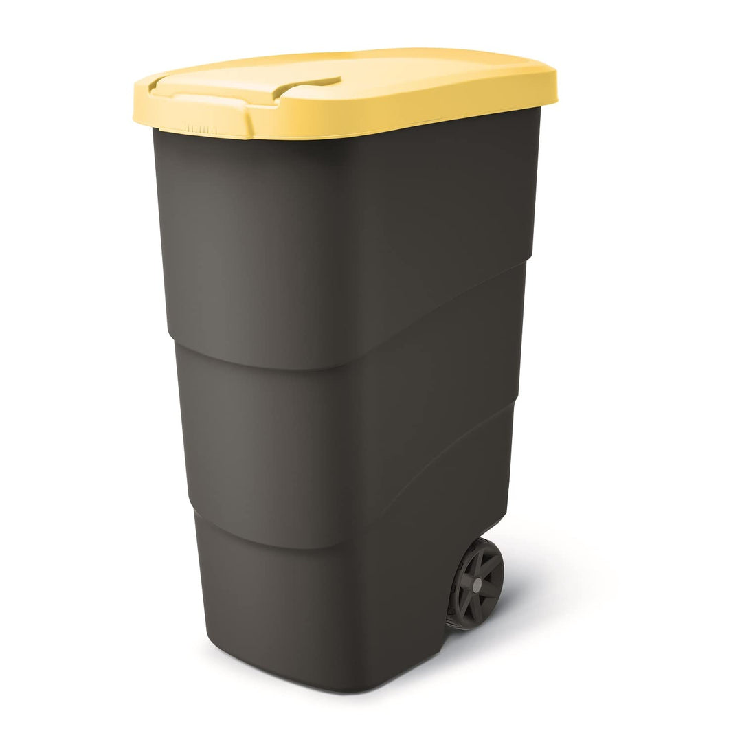 Prosperplast Wheeler 90L Müllbehälter mit Rädern und Deckel Mülltonne Müllgrossbehälter Grossmüllton