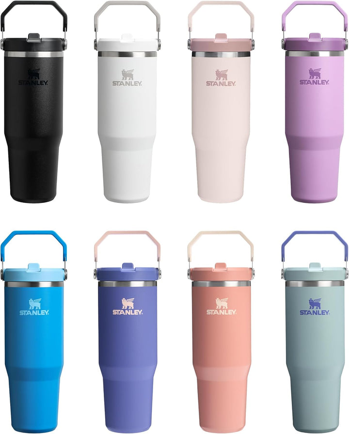 Stanley IceFlow Flip Straw Trinkflasche mit Strohhalm 0.89L - Thermosflasche Hält 12+ Stunden Kalt -