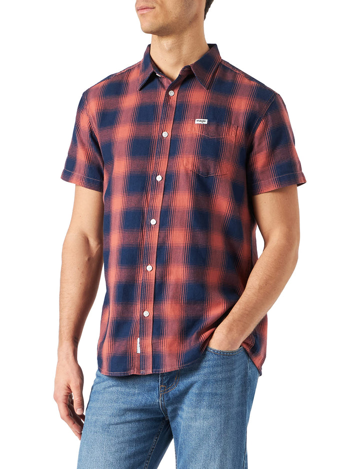 Wrangler Herren 1 Pkt Shirt Hemd M Sundrenched Blu, M Sundrenched Blu