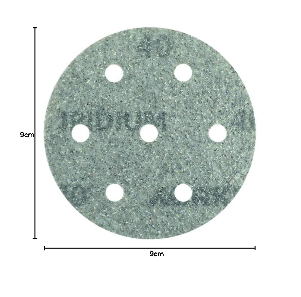 Mirka Iridium Premium-Schleifpapier Ø 90mm Klett 7-Loch, Korn 40, 50 Stk/Zum Schleifen von Lack, Spa