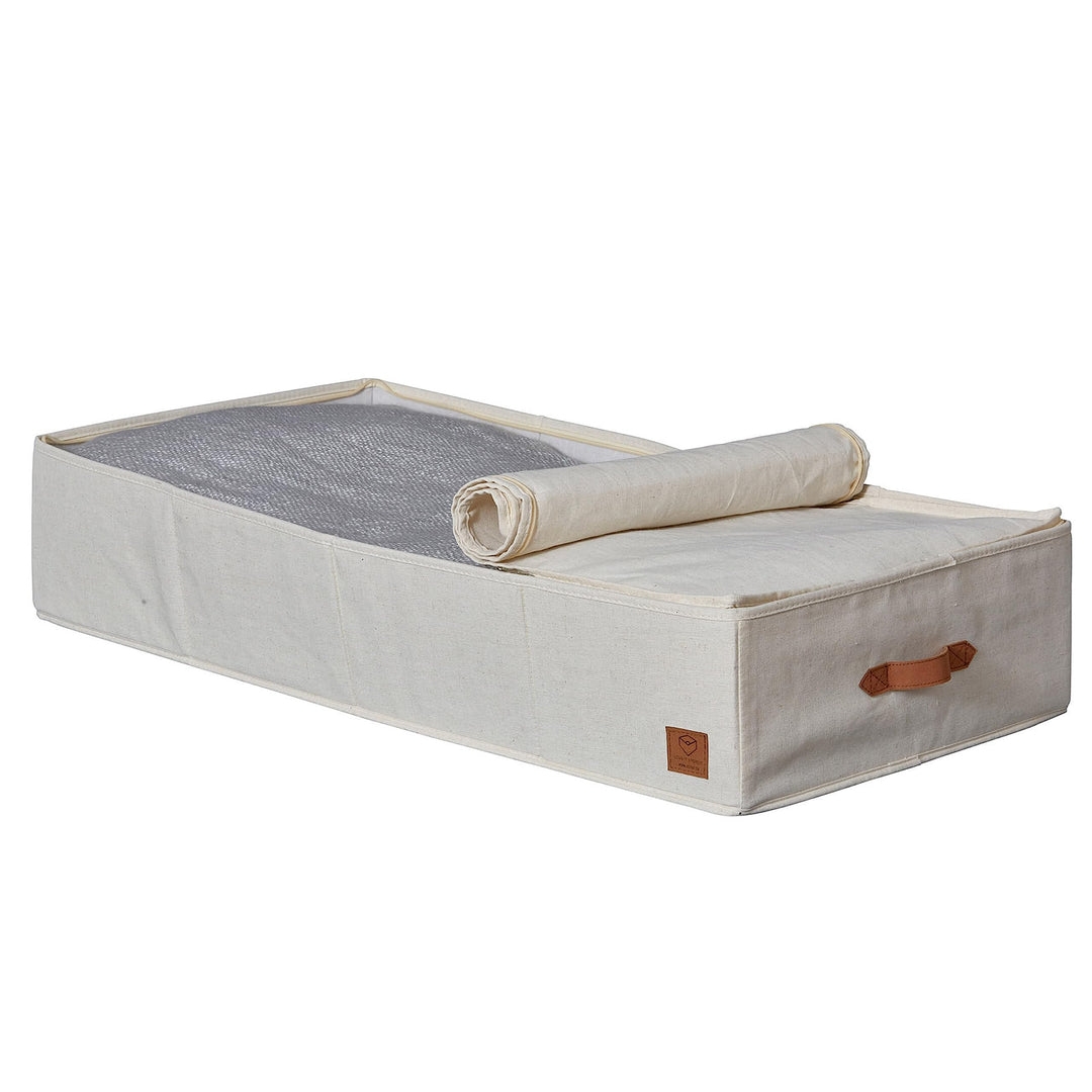 LOVE IT STORE IT Premium Unterbettkommode - Unterbett Aufbewahrungsbox für Bettwäsche - Aus Leinen-B