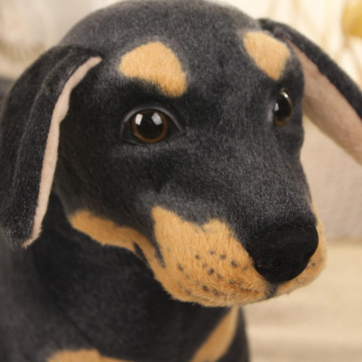 champracer Simuliertes Tier Hund Plüschtier lebensechter Rottweiler-Welpe Plüsch Stoffhund Plush Toy