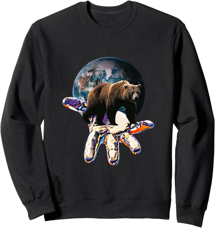 Grizzly Grizzlybär Bären Bär Motiv Raubtier Krallen Zähne Sweatshirt