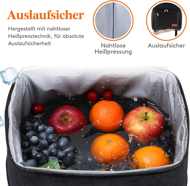 Lifewit 21L, isolierter Kühltasche, Thermo Lunchtasche, Kühlrucksack, auslaufsichere Doppeldecker-Kü