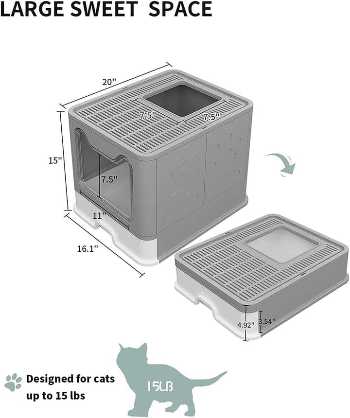Katzentoilette gross Katzentoilette mit Deckel, grosse Katzentoilette faltbar mit Schublade und Scha