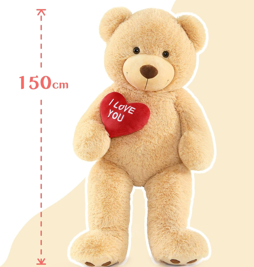 MorisMos teddybär Valentinstag Überraschungsgeschenk, 150cm riesen Teddy mit Herz- Ich Liebe Dich, g