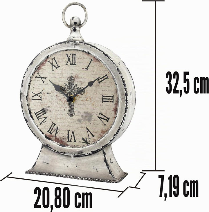 Stonebriar Large 13 Inch Decorative Battery Operated Table Top Clock with Roman Numerals and Antique