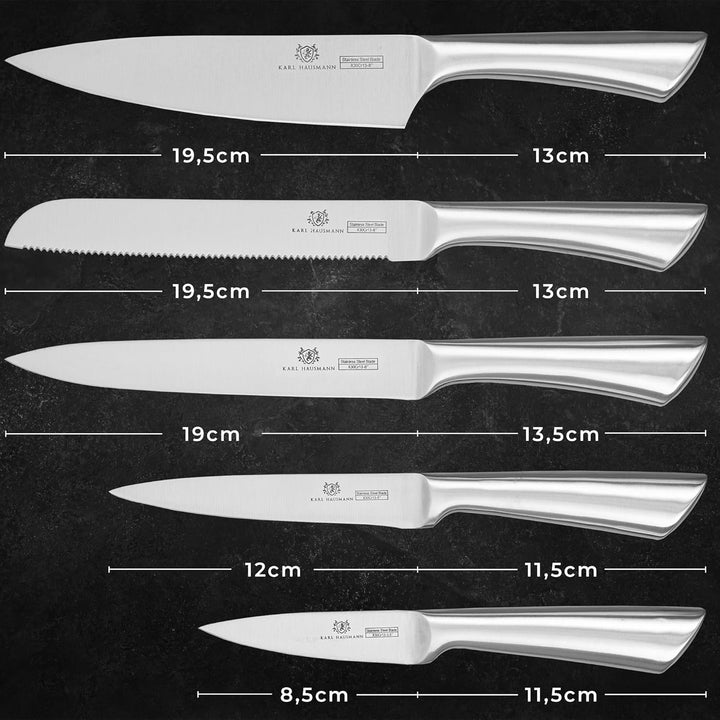 Messerblock mit Messer - 5 Teilig - Messerset und Messer Block - Küchenmesser Set - Kitchen Knife Se